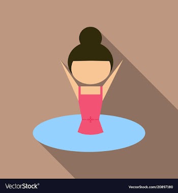 A girl wearing a swimwear swimming on background vector image
