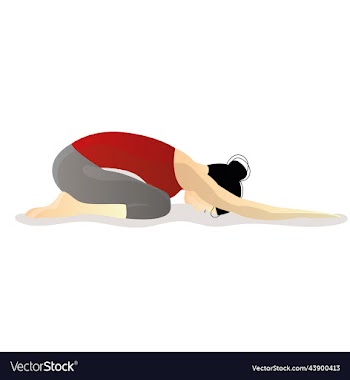 a girl with dark hair in gray leggings and red
