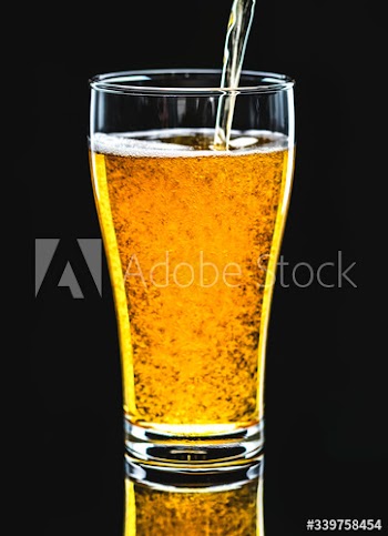 A glass of cold beer macro photography