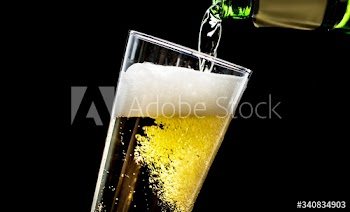 A glass of cold beer macro photography
