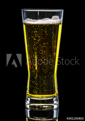 A glass of cold beer macro photography