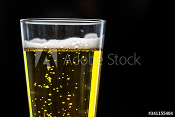 A glass of cold beer macro photography