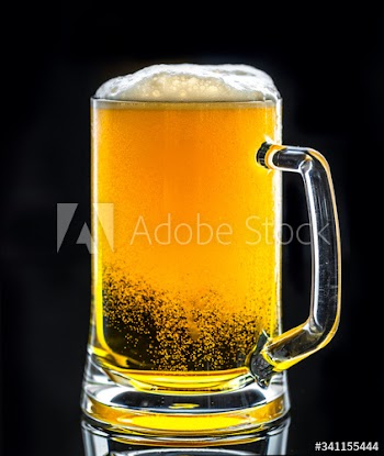 A glass of cold beer macro photography