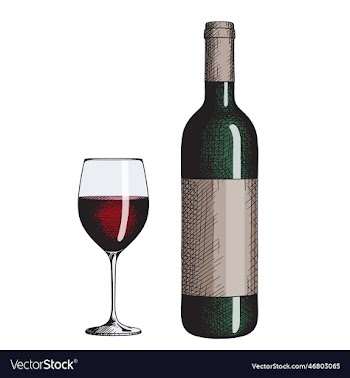 a glass of red wine and a bottle