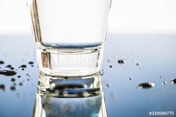 A glass of water macro shot