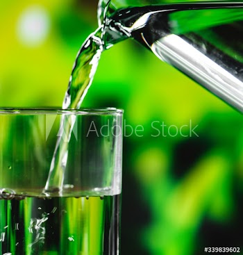 A glass of water macro shot