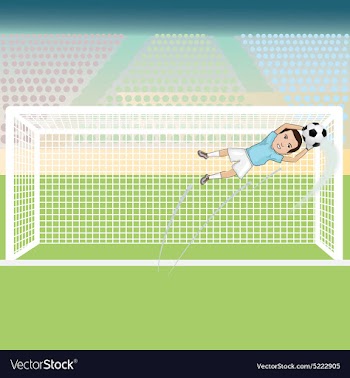 A goal keeper saving a soccer ball on a possible vector image