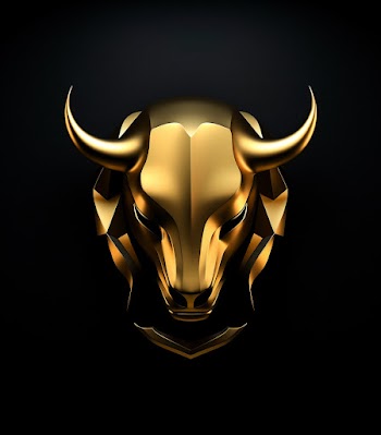a golden bull icon for logo making - A.I generated