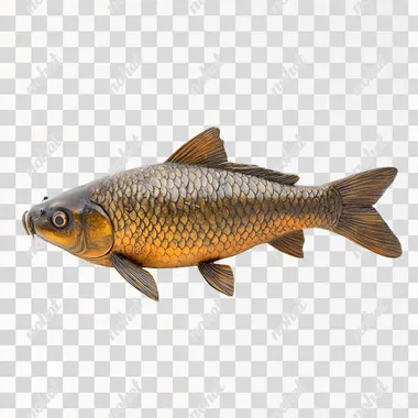 a goldfish swimming on a PNG transparent background