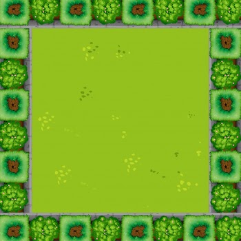 A green garden frame background with copyspace