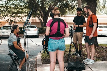A Group of Filmmakers Filming