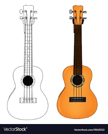 a hand drawn yellow guitar