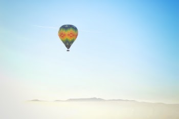 A hot air balloon over Napa Valley