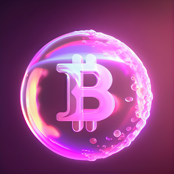 A.I generated - 3D rendering of Bitcoin bubble