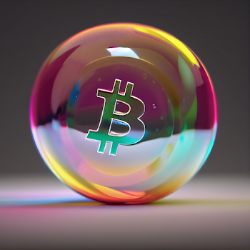A.I generated - 3D rendering of Bitcoin bubble
