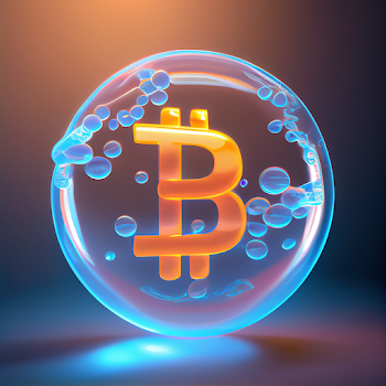 A.I generated - 3D rendering of Bitcoin bubble