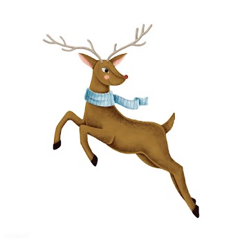 A jumping red nose reindeer illustration | Free stock vector - 488847