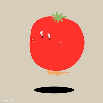 A jumping tomato cartoon character vector | Free stock vector - 538698