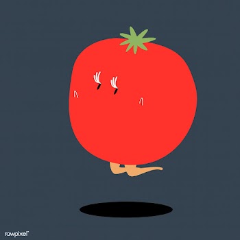 A jumping tomato cartoon character vector | Free stock vector - 538752