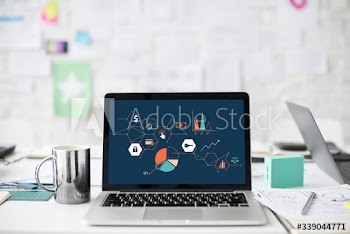 A laptop with a red screen