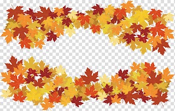 A leaf strewn border transparent background PNG clipart