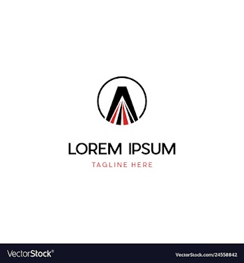 A letter logo design with creative mountain vector image