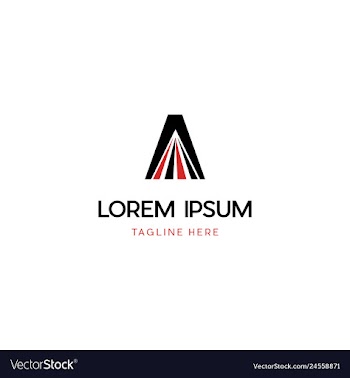 A letter logo design with creative mountain vector image