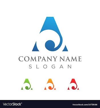 A letter logo with wave symbol icon vector image