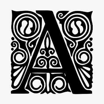 A letter ornament drawing, vintage | Free Vector - rawpixel