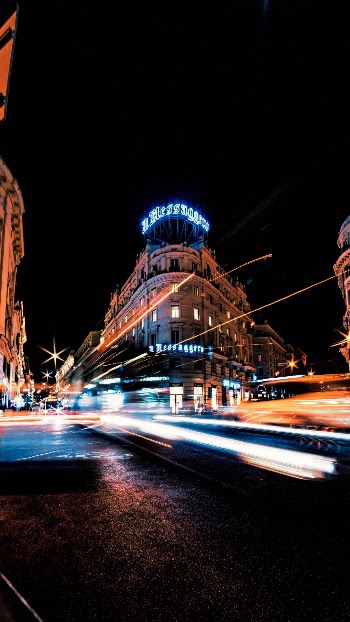 A long exposure shot of the famous building in Rome, the Italian Newspaper - Il Messaggero, in the famous street, via del Tritone near the heart of Rome.