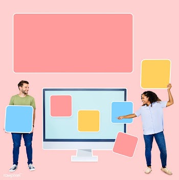 A man and a woman holding blank cardboard squ.. | Free stock psd mockup - 469178