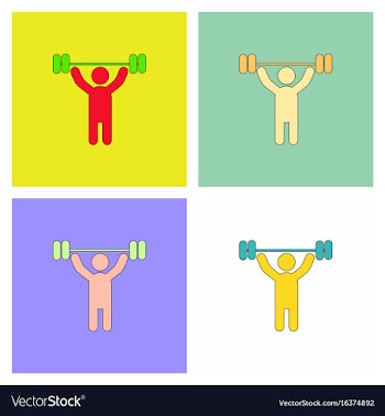 A man lifting weight silhouette collection vector image