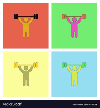 A man lifting weight silhouette collection vector image
