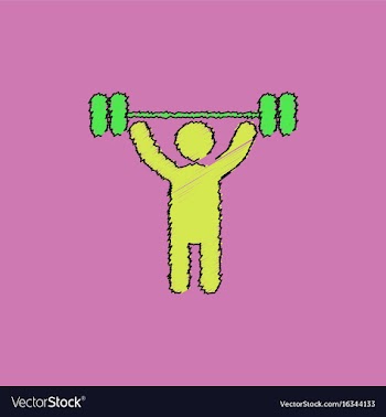 A man lifting weight silhouette in hatching style vector image