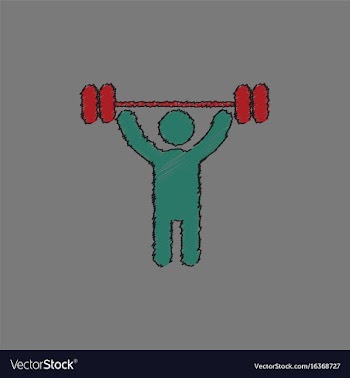 A man lifting weight silhouette in hatching style vector image