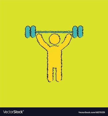 A man lifting weight silhouette in hatching style vector image