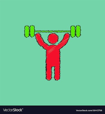 A man lifting weight silhouette in hatching style vector image