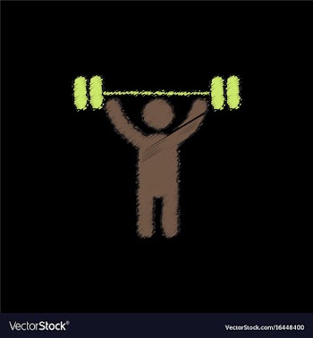 A man lifting weight silhouette in hatching style vector image
