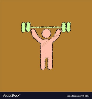 A man lifting weight silhouette in hatching style vector image