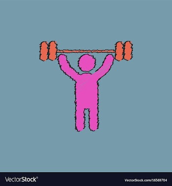 A man lifting weight silhouette in hatching style vector image