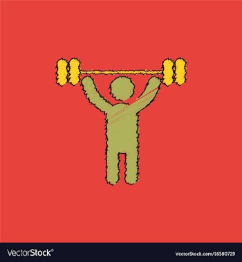 A man lifting weight silhouette in hatching style vector image