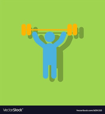 A man lifting weight silhouette in sticker style vector image
