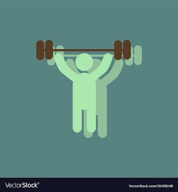 A man lifting weight silhouette in sticker style vector image
