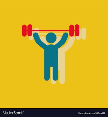 A man lifting weight silhouette in sticker style vector image
