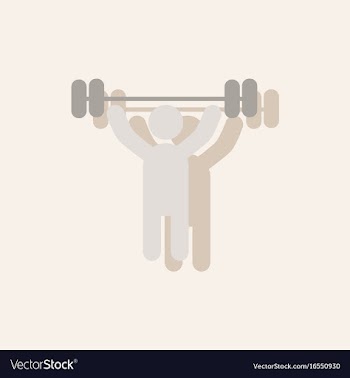 A man lifting weight silhouette in sticker style vector image