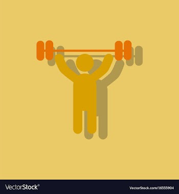 A man lifting weight silhouette in sticker style vector image