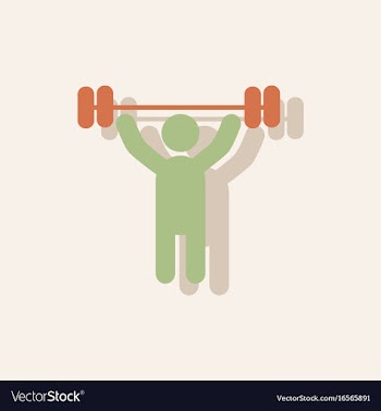 A man lifting weight silhouette in sticker style vector image