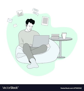 a man works at a computer