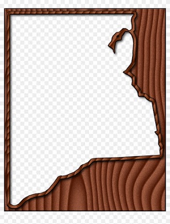 A Map Of Clay With The Map Area Carved From A Dark - Wood Borders Png