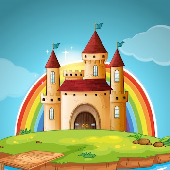 A medieval castle scene Free Vector